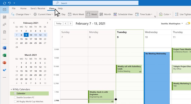 outlook calendar/